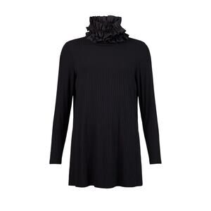 Noen Madina Ruffle Turtleneck Long Sleeve Ribbed Sweater